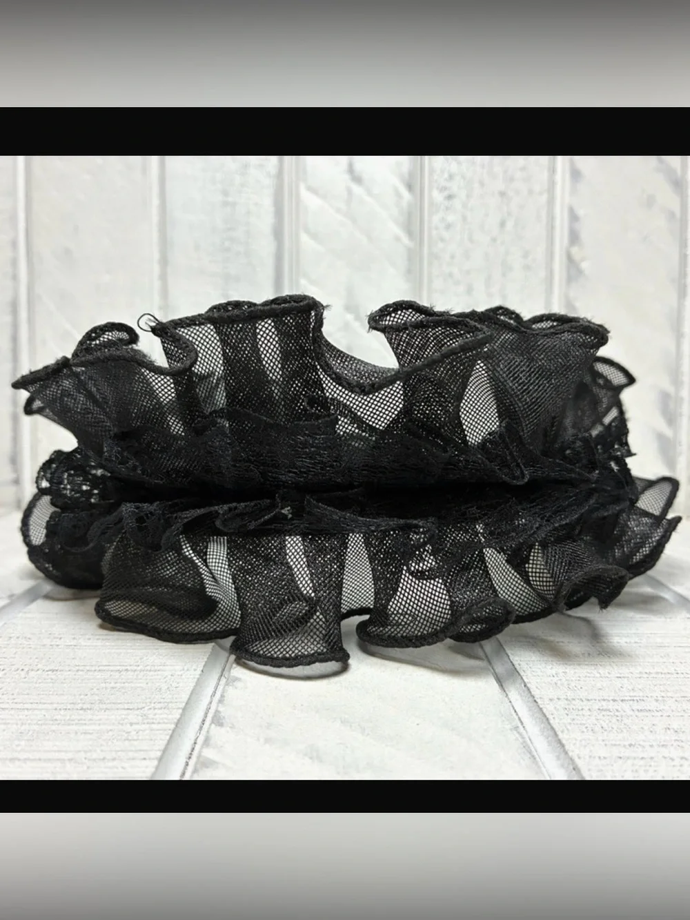 Black Ruffle Mesh Headband – Women's Fashion Hair Accessory